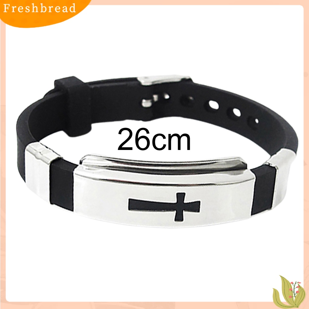 &lt; Freshbread &gt; Gelang Bangle All-match Bahan Stainless Steel Motif Salib Unisex Untuk Pesta