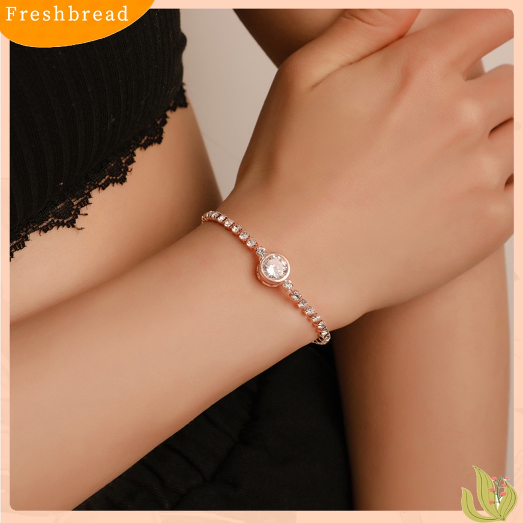 &lt; Freshbread &gt; Gelang Wanita Hati Cubic Zirconia Perhiasan Bersinar Gaya Korea Bangle Untuk Pesta