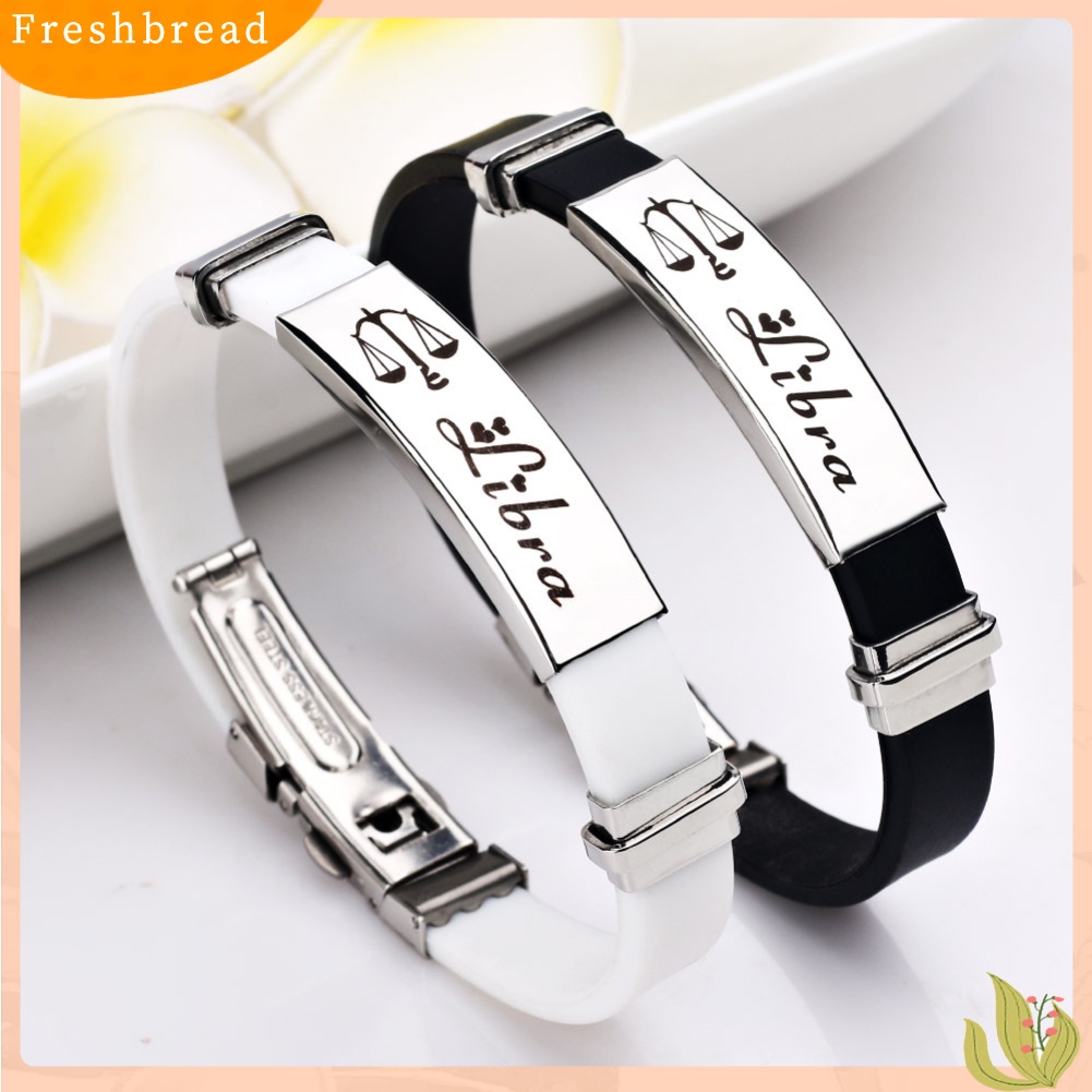 &lt; Freshbread &gt; Unisex 12stelasi Adjustable Gesper Silikon Gelang Bangle Perhiasan Hadiah