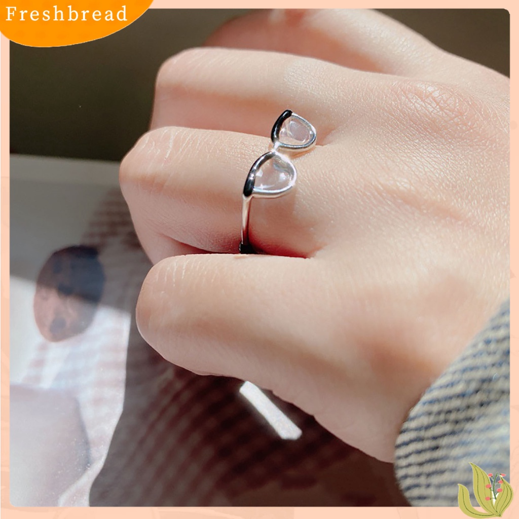 &lt; Freshbread &gt; Cincin Lady Bukaan Halus Gadis Kacamata Dapat Disesuaikan Bentuk Cincin Jari Untuk Pakaian Sehari-Hari