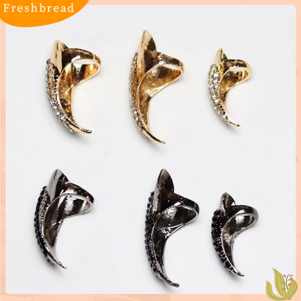 &lt; Freshbread &gt; Eagle Claw Rock Style Unisex Cincin Paduan Ujung Jari Panjang Berlian Imitasi Cincin Kuku Cosplay Accessaries