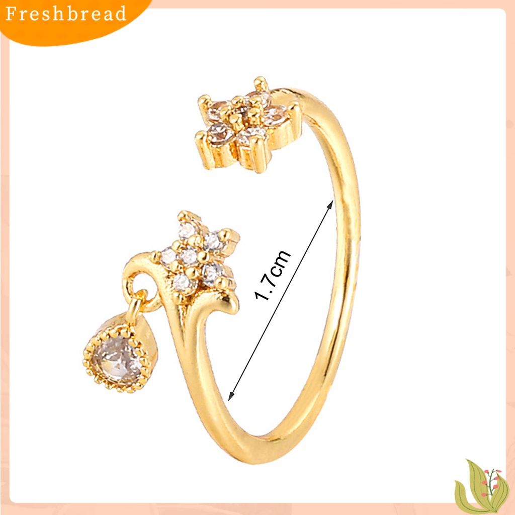 < Freshbread > Cincin Midi Dekorasi Tetesan Air Berbentuk Bintang Bertatahkan Zirkon Kepribadian Pembukaan Yang Dapat Disesuaikan Aksesori Wanita Jari Telunjuk Terbuka Cincin Untuk Pertunangan