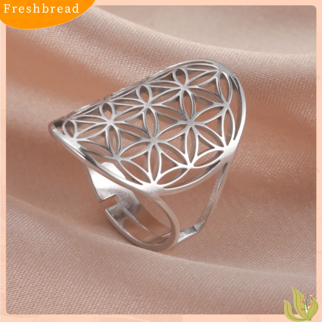 &lt; Freshbread &gt; Indah Trendi Cincin Berongga Keluar Tahan Aus Sederhana Vintage Unisex Cincin Pakaian Sehari-Hari