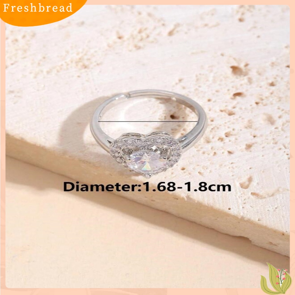 &lt; Freshbread &gt; Cincin Wanita Hias Cincin Jari Cubic Zirconia Artistik Ringan Untuk Pakaian Sehari-Hari