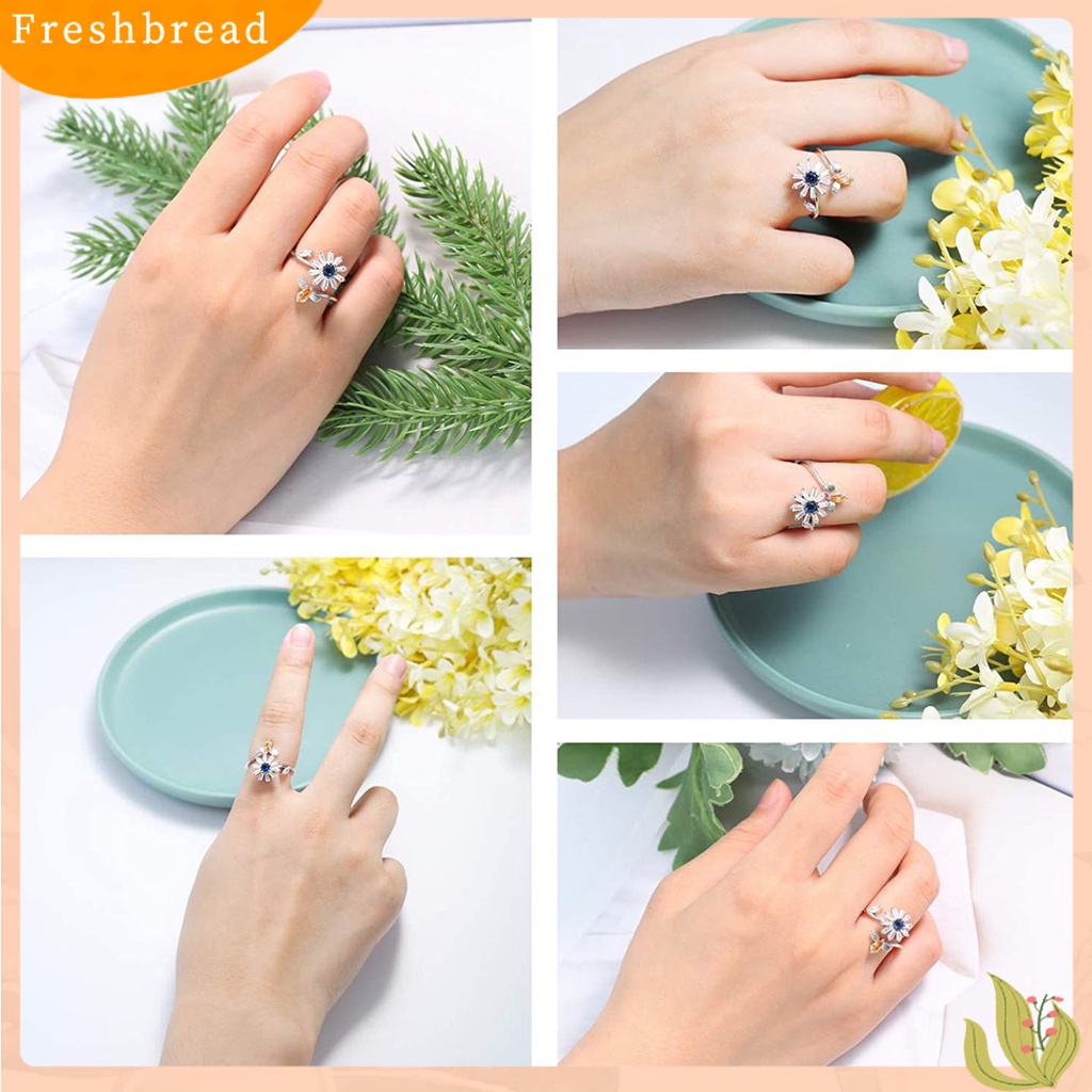 &lt; Freshbread &gt; Cincin Unisex Berputar Dapat Disesuaikan Mengkilap Dilapisi Melepaskan Kecemasan Cincin Perhiasan Hadiah