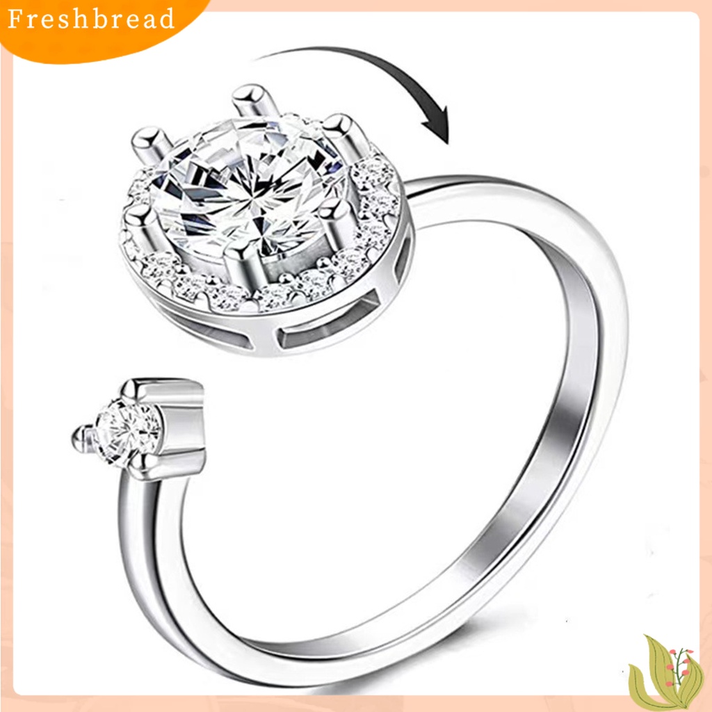 &lt; Freshbread &gt; Cincin Unisex Berputar Dapat Disesuaikan Mengkilap Dilapisi Melepaskan Kecemasan Cincin Perhiasan Hadiah