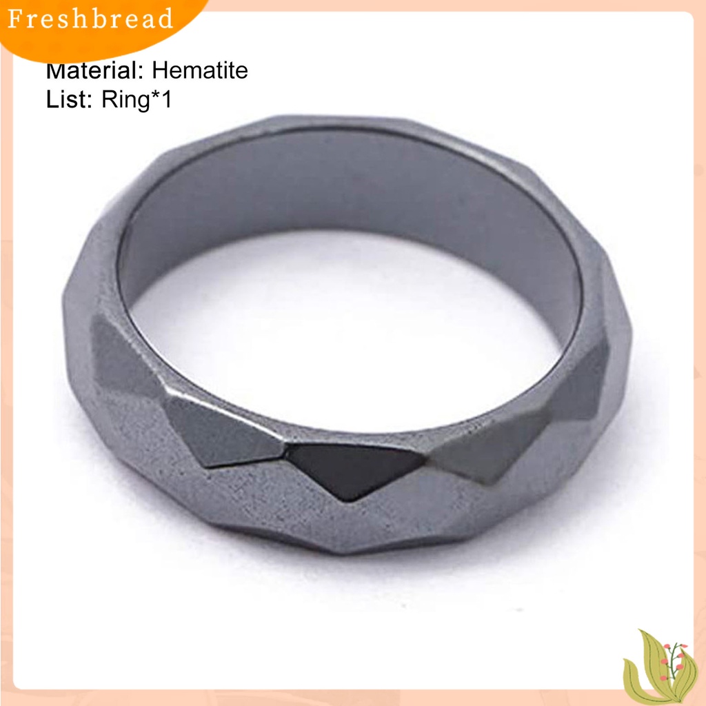 &lt; Freshbread &gt; Cincin Jari Permukaan Geometris Trendy Hitam Bulat Semua Cocok Ring Untuk Pacaran