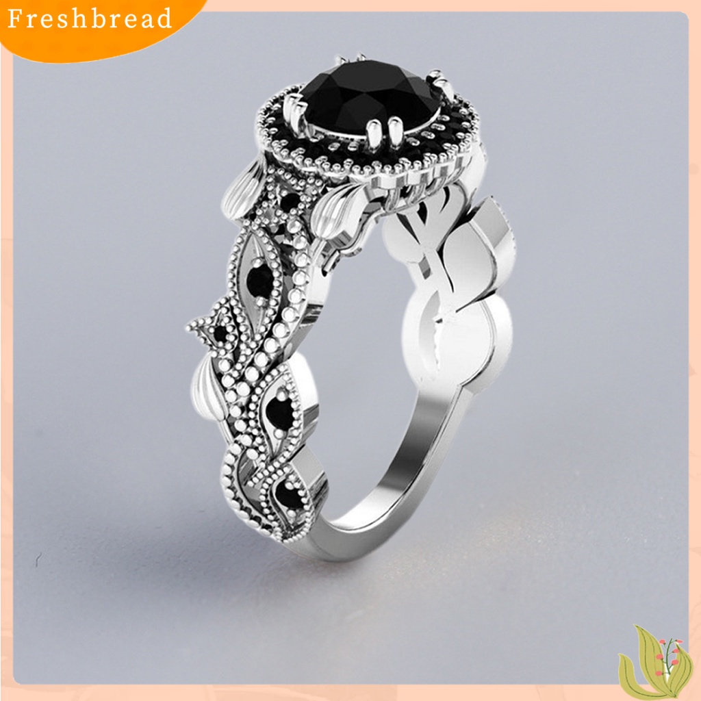 &lt; Freshbread &gt; 2 Pcs Jari Cincin Bunga Daun Berlian Imitasi Wanita Indah Berkilau Cincin Aksesoris Perhiasan