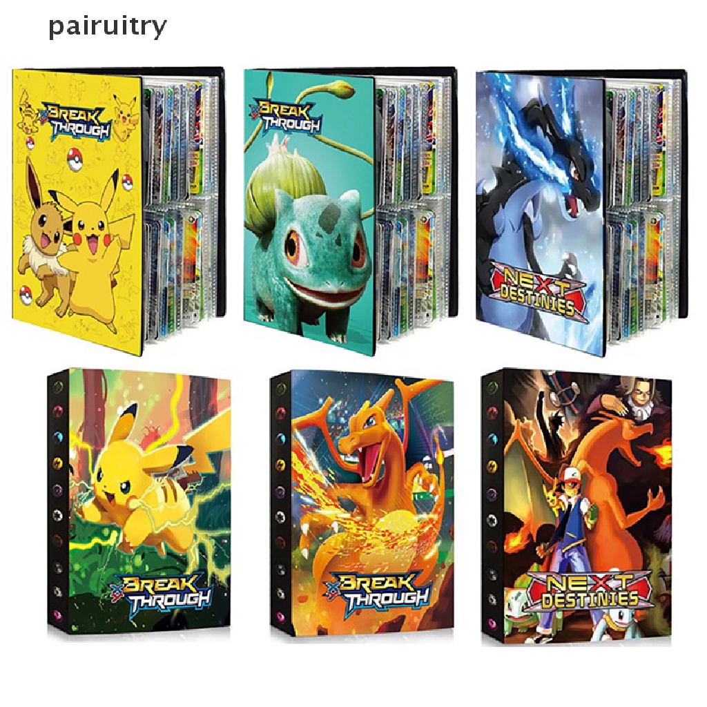 Prt Pokemon Cards Album Buku Kartun Anime Koleksi Kartu Game Folder Anak Mainan Keren PRT