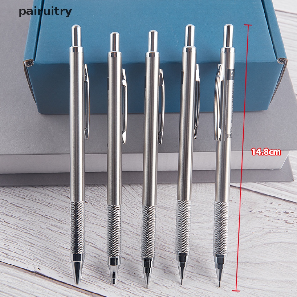 Prt Pensil Mekanik Bahan Metal 0.5/0.7/0.9/1.3/2.0mm Menggambar Pensil Otomatis Dengan Timbal PRT