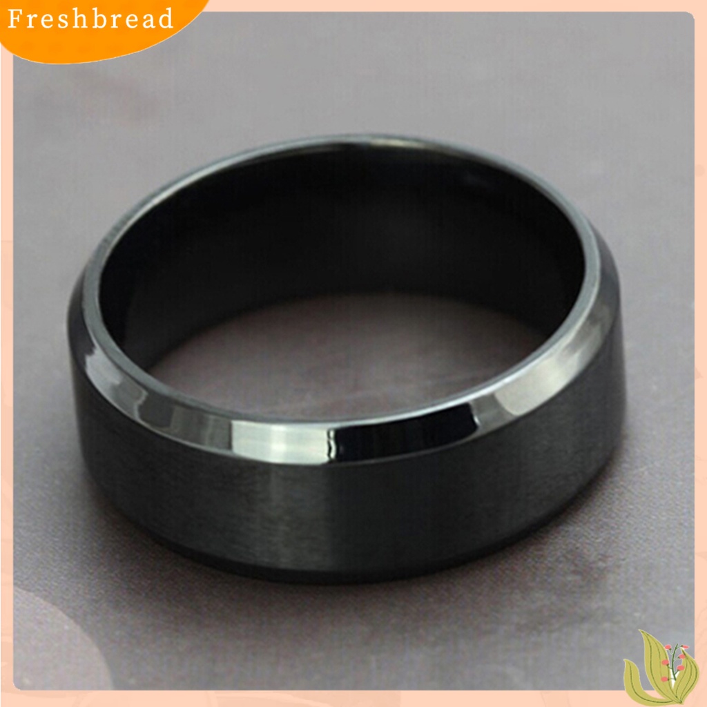 &lt; Freshbread &gt; Cincin Punk Keren Nyaman Dipakai Cincin Pita Lebar Baja Titanium Kreatif Sederhana Untuk Cocktail Bar Club