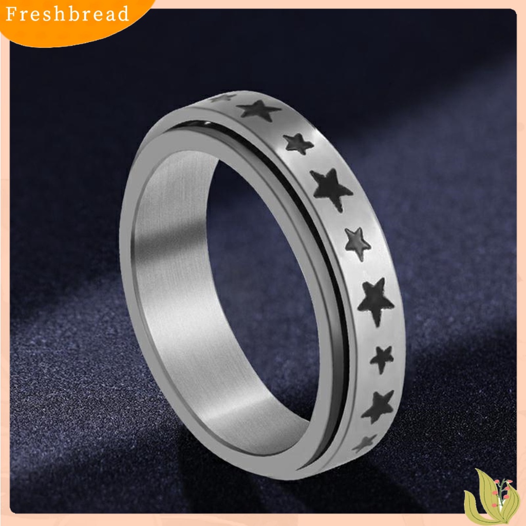 &lt; Freshbread &gt; Spinner Rings Tahan Lama Unisex Anti Karat Alloy Bulan Bintang Fidget Ring Cincin Stress Penghilang Kecemasan Untuk Pesta