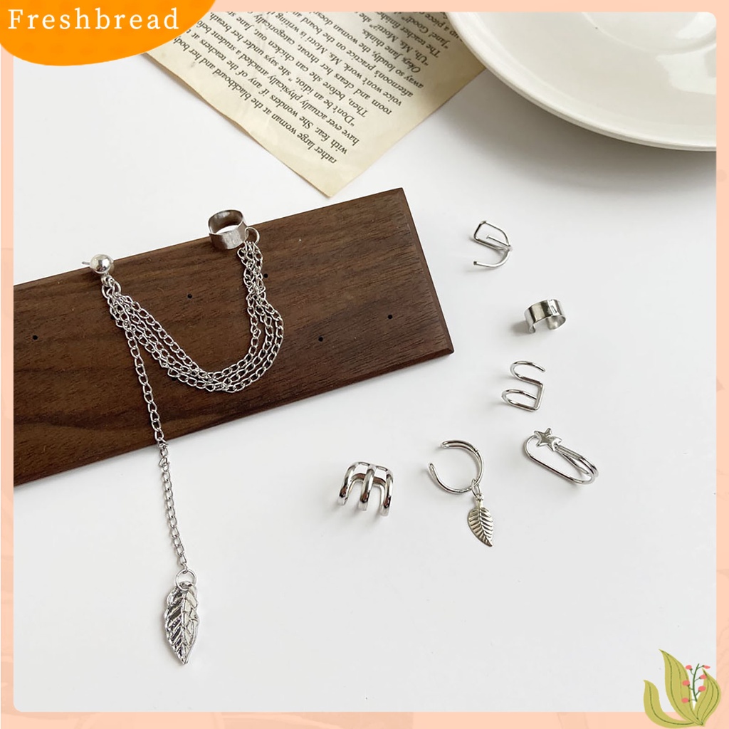 &lt; Freshbread &gt; 5Pcs/Set Atau 7Pcs/Set Anting Desain Bungkus Fashion Bahan Metal Klip Tanpa Tindik Manset Telinga Untuk Wanita