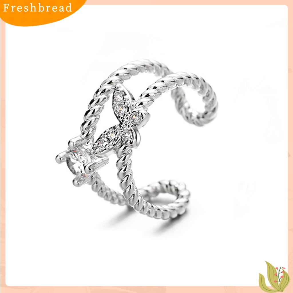 &lt; Freshbread &gt; 1Pc Klip Telinga Non-Piercing Shiny Efek Visual Semua Pertandingan Telinga Manset Wanita Kupu-Kupu Perhiasan Anting-Anting Aksesori Fashion