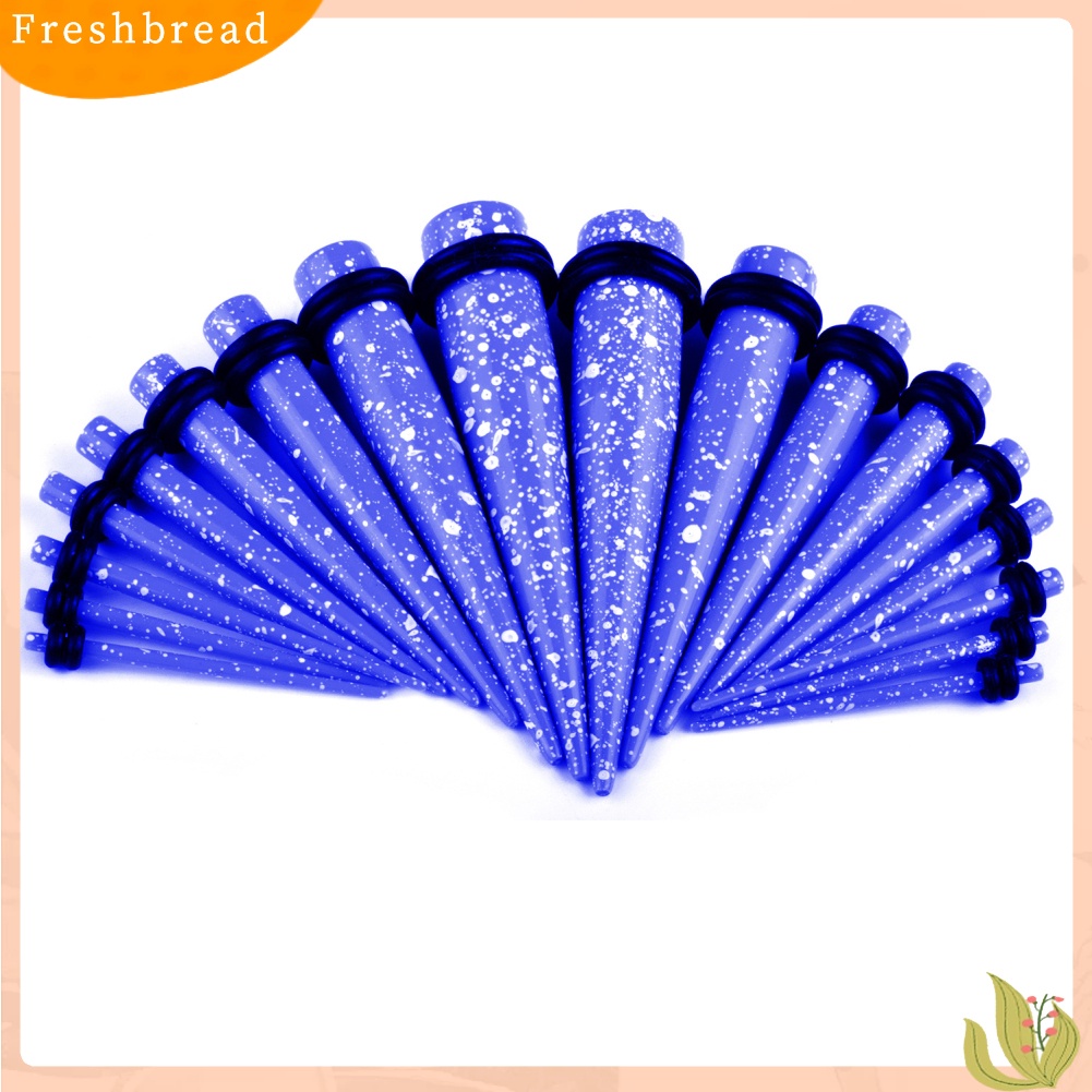 &lt; Freshbread &gt; 18Pcs Unisex Acrylic Gauge Ear Stretcher Taper Expander Spike Piercing Perhiasan