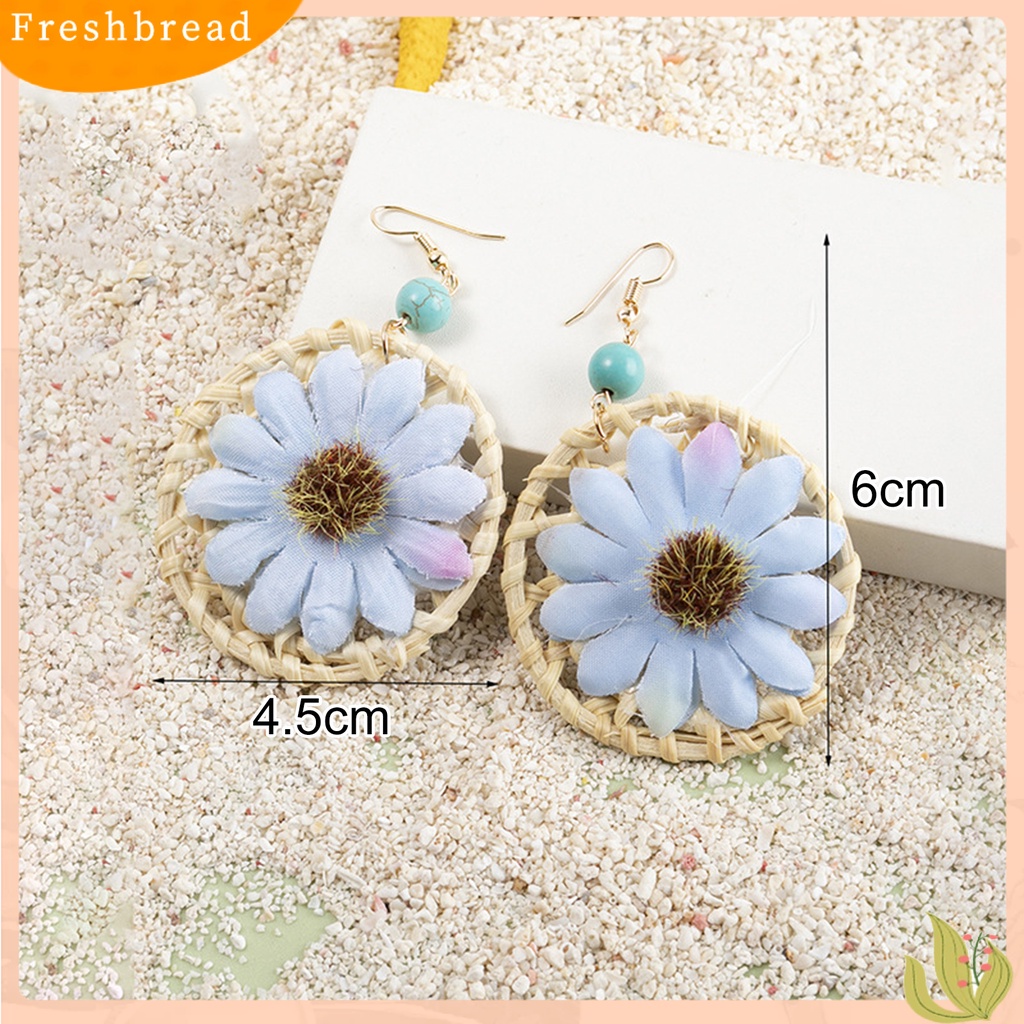 &lt; Freshbread &gt; 1pasang Drop Earrings Lingkaran Bunga Wanita Gaya Liburan Geometris Anting Perhiasan Hadiah