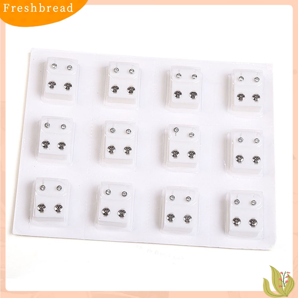 &lt; Freshbread &gt; 12pasang Anting Giwang Telinga Bahan Metal Untuk Mesin Tindik Ear Piercing Tool Kit