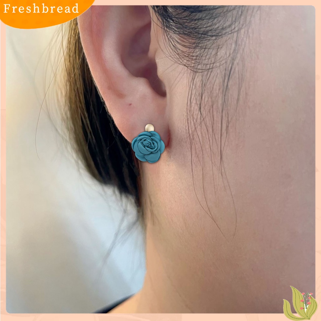 &lt; Freshbread &gt; 1pasang Anting Wanita Desain Baik Hadiah Sempurna Perhiasan Aksesoris Retro Bunga Mawar Stud Earrings Untuk Pacaran