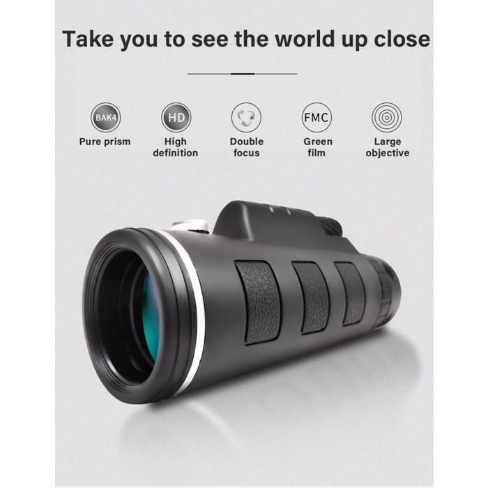 TELESCOPE MONOCULAR 40X60 Lensa Optik Zoom HD Night Vision Teropong Melihat Jarak Jauh Teleskop Monocular