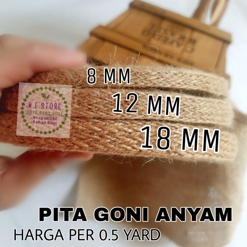 

Per 0.5 Yard-Pita Goni Anyam - Tali Goni Anyaman - Braided Jute Ribbon - Burlap Wrap Gift Florist