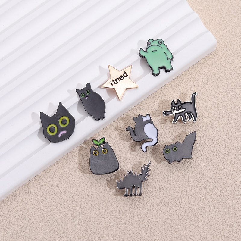 Kartun Hewan Charms Untuk Jam Tangan Froggy Kucing Hitam Hias Stud Charm Perhiasan Untuk Iwatch Tali Silikon Gelang Jam Charm