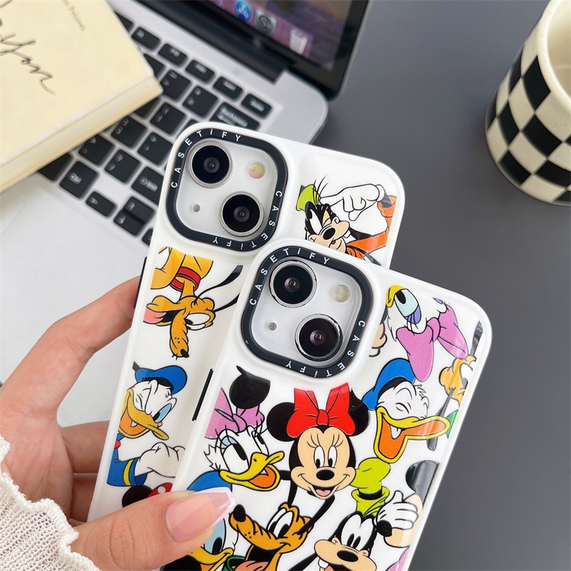 IPHONE Fashion Mickey Minnie Jaket Ponsel Case Untuk Iphone14 13 Pro 12 11 Pro XSMAX XR 7 8Plus Cover Puffer North Casing Silikon Lembut