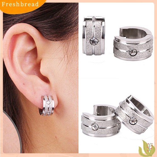 {In Stock} 1pasang Pria/'s Wanita' s Punk Keren Telinga Anting-Anting Berlian Imitasi Baja Titanium Hoop Earrings