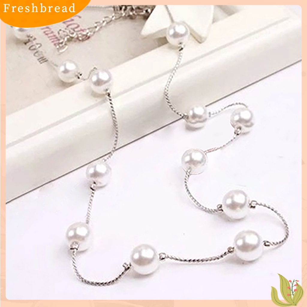 {In Stock} Kalung Single Layer Adjustable Alloy Wanita Mutiara Imitasi Rantai Klavikula Untuk Pernikahan