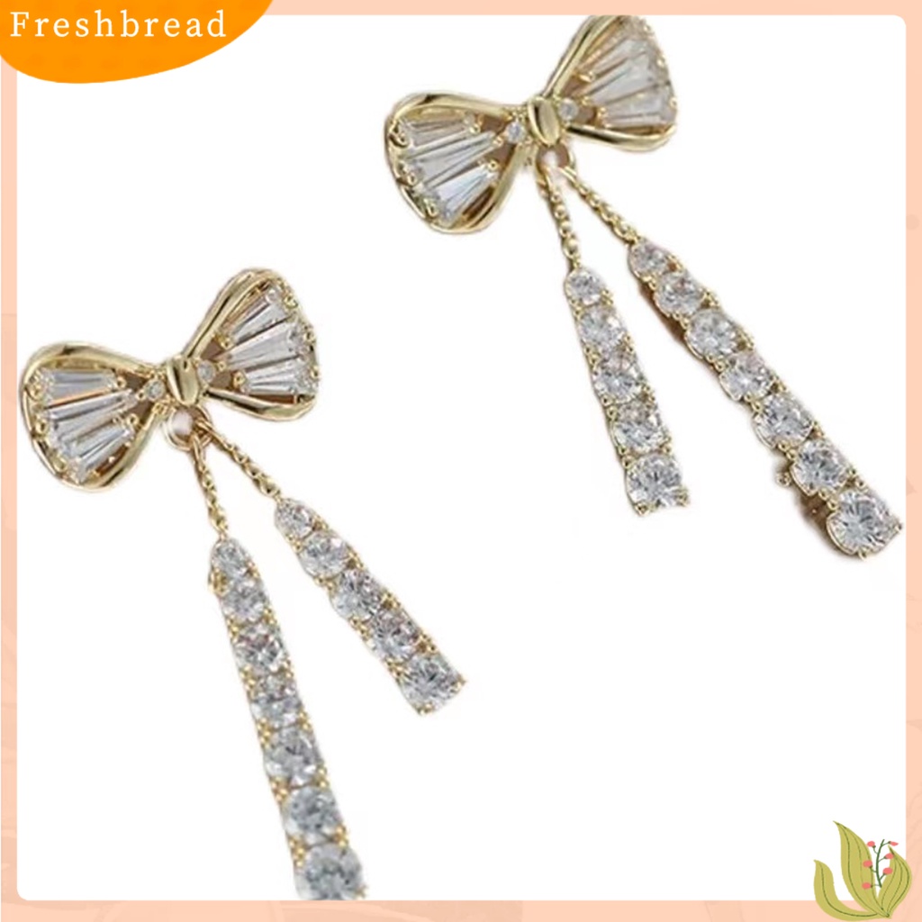 {In Stock} 1pasang Anting Menjuntai Elegan Mewah Berlian Imitasi Tertanam Ikatan Simpul Stud Earrings Fashion Jewelry