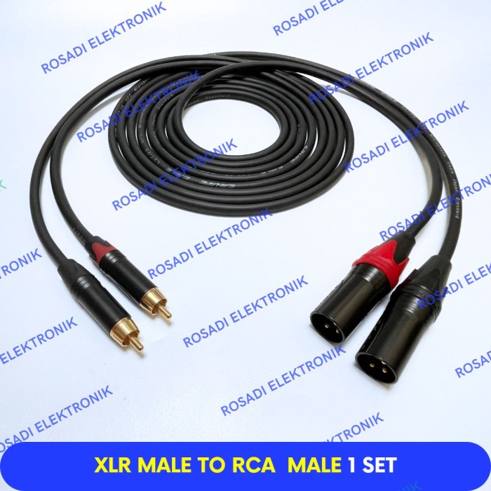 xlr canon male to rca male 1 set kabel konektor audio