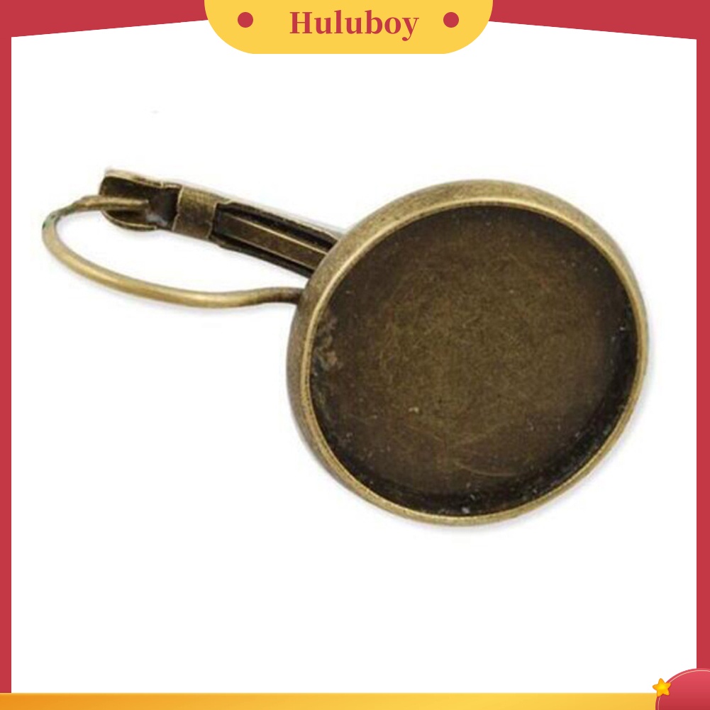 {Ready Stock} Vintage Bunga Dicetak Liontin Bulat Wanita Leverback Earrings Perhiasan Pesta