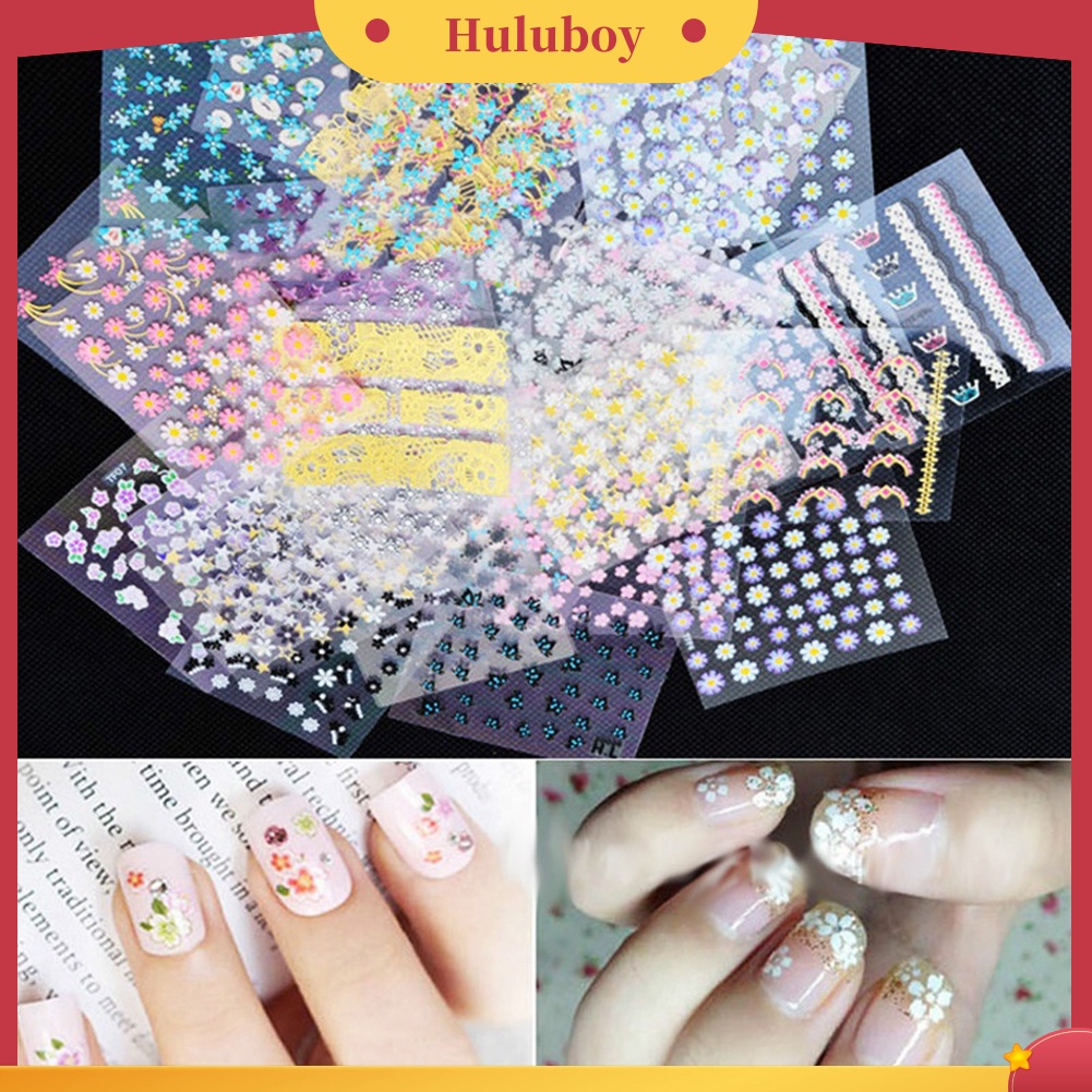 {In Stock} 10lembar Stiker Nail Art Bunga Fashion DIY Decal Gaya Campur Manicure Decor
