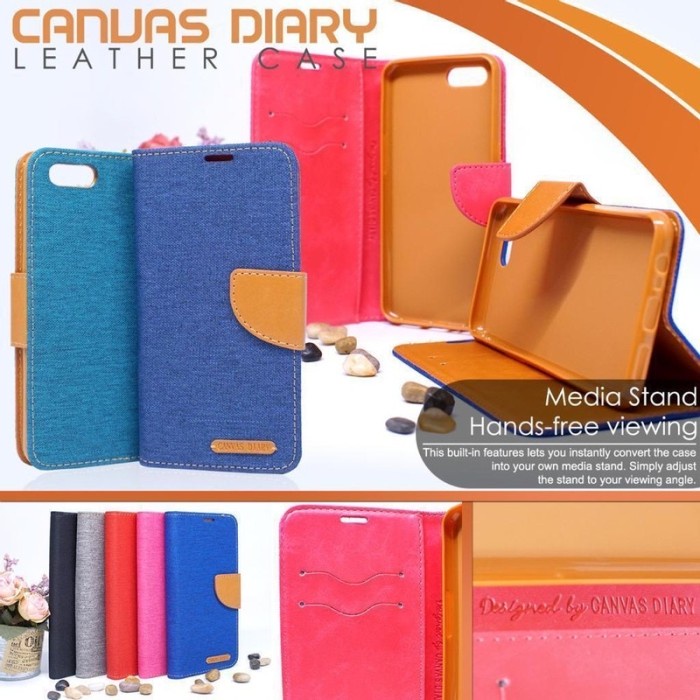 FLIP COVER CANVAS DIARY ANDROMAX G2 LE CUCI GUDANG