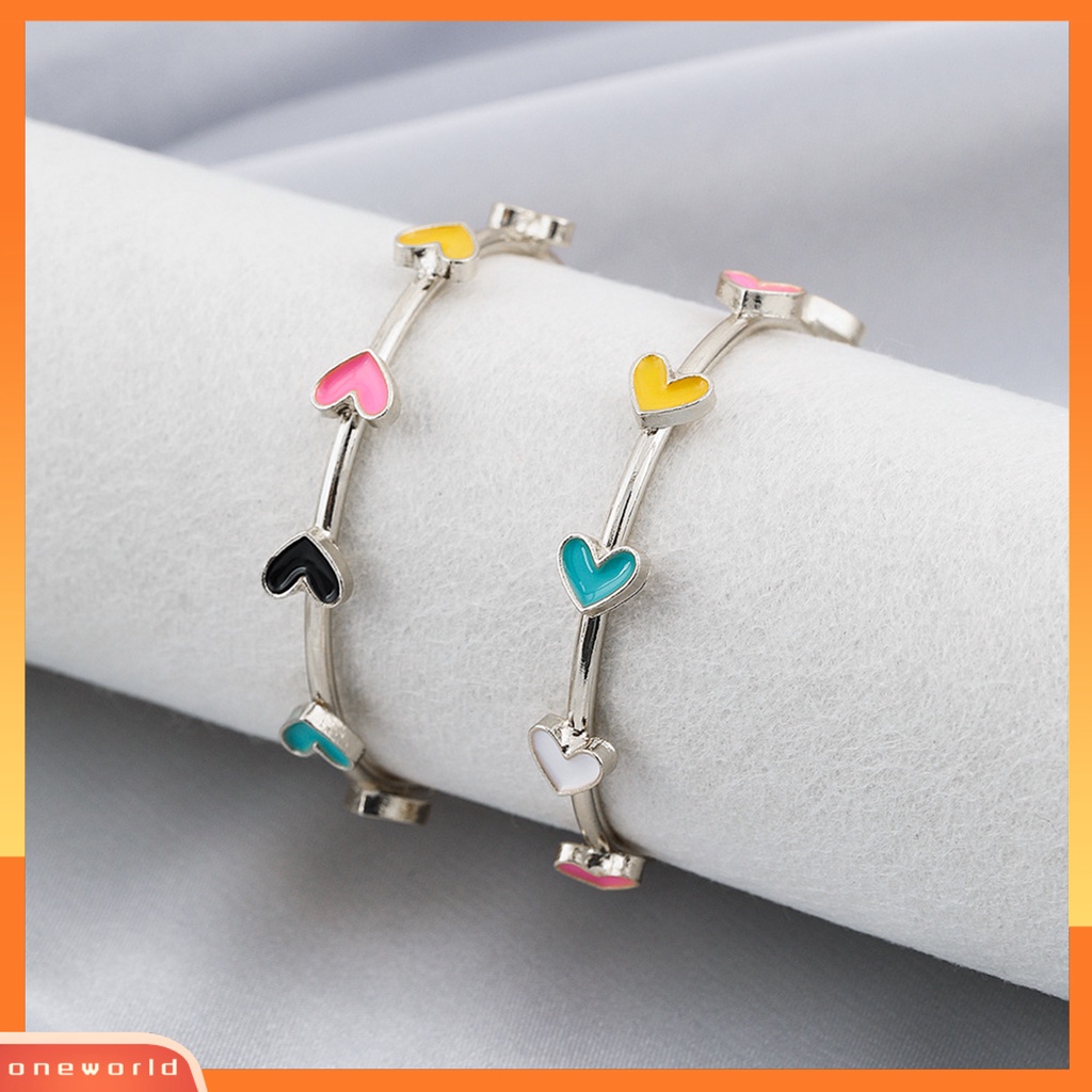 [OWR] 1pasang Anting Hoop Berbentuk C Geometris Hypoallergenic Warna-Warni Berbentuk Hati Stud Earrings Fashion Perhiasan