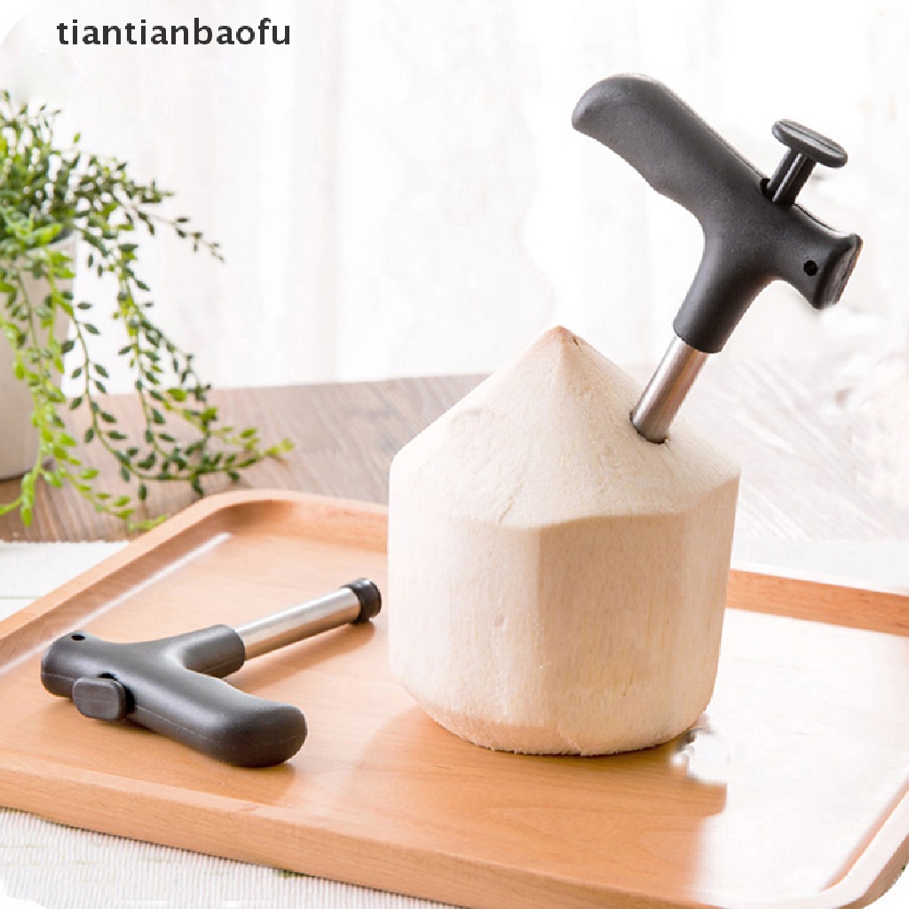 [tiantianbaofu] The Coconut Opener Tool Black Buka Lubang Potong Alat Pembuka Buah Dapur Gadget Butik