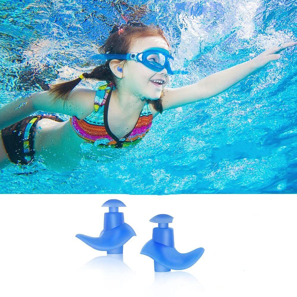 Quinton Ear Plugs Profesional Water Sport Spiral Anti Bising Tidur Water-Proof Silicone Alat Renang Shower Ear Plugs Peralatan Renang Swim Ear Plugs