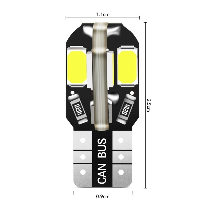 Lampu Motor Mobil Canbus LED T10 SMD COB 12 Volt 12V Cahaya Putih