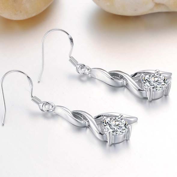 Goldkingdom Fashion Perhiasan Aksesoris Ready Stock Fashion Perak Disepuh Perdagangan Luar Negeri Rumbai Memutar Anting, Anting Eropa Dan Amerika