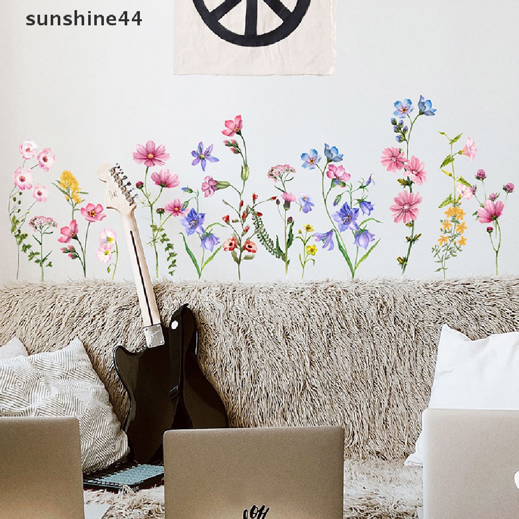 Sunshine Flowers Wall Stiker Dekorasi Kamar Rumah Poster Kamar Tidur Perekat Stiker Dinding ID