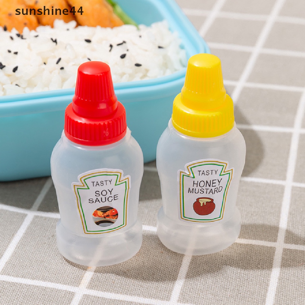 Sunshine 4pcs/set 25ML Botol Kecap Tomat Mini Madu Mustard Portable Wadah Saus Kecil Wadah Saus Salad Wadah Pantry ID