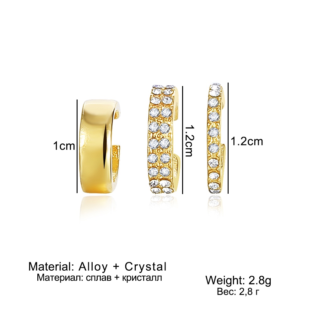 3-piece Set Dari Perak S925 Sederhana Gaya Perancis Tulang Telinga Cincin Klip Telinga Tanpa Lubang Telinga