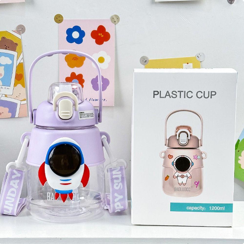 TOP Botol Air Minum Anak Sekolah Tali Bahu Adjustable Tumbler Olahraga Tema Astronot