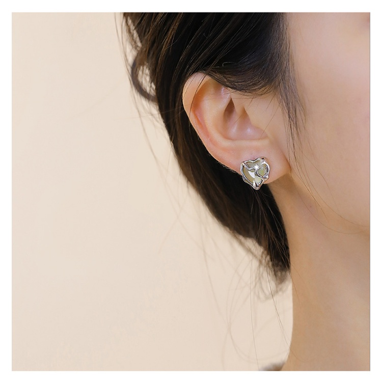 Anting Opal Ear Studs Hati Hijau Musim Panas Untuk Aksesori Perhiasan Wanita Gadis