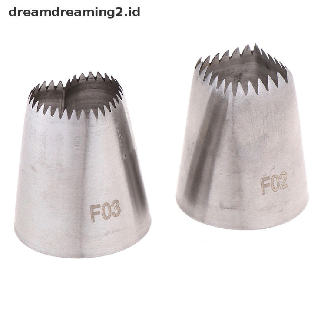 (hot) 3 Pcs Persegi Hati Icing Piping Nozzle Rusia DIY Cream Kue Pastry Tips Alat//