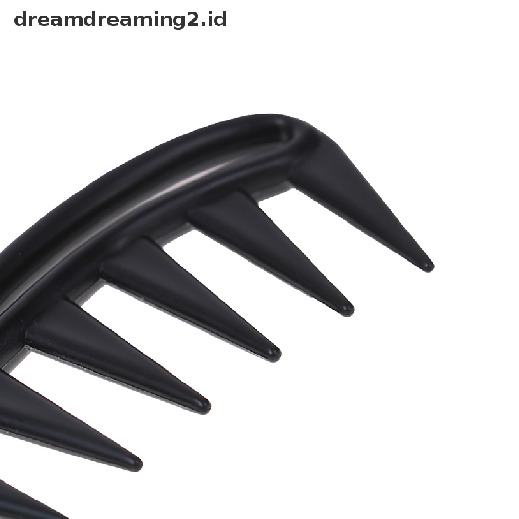 (hot) Hiu Jumbo Gigi Lebar Hitam Handle Grip Sisir Rambut Pria Hairdressing Teeth Comb//