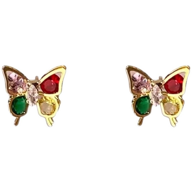 Anting Vermiculite Kupu-Kupu Kecil Warna-Warni Perempuan Indah Kecil Dan Tinggi -Tingkat Sensory Ear Decoration