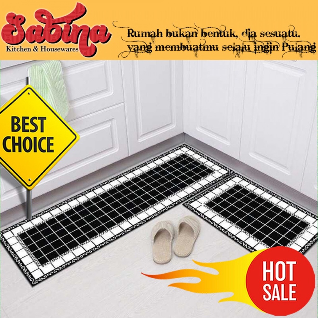 Keset Rumah Dapur Anti Slip Kitchen Rug Dekorasi Ruangan Model Unik