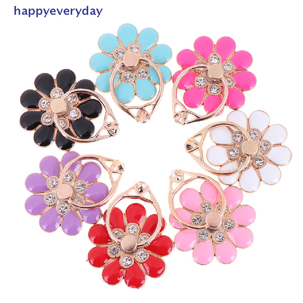 [happy] Bunga Cincin Jari smartphone colorful metal stand holder phone holder Berdiri [ID]