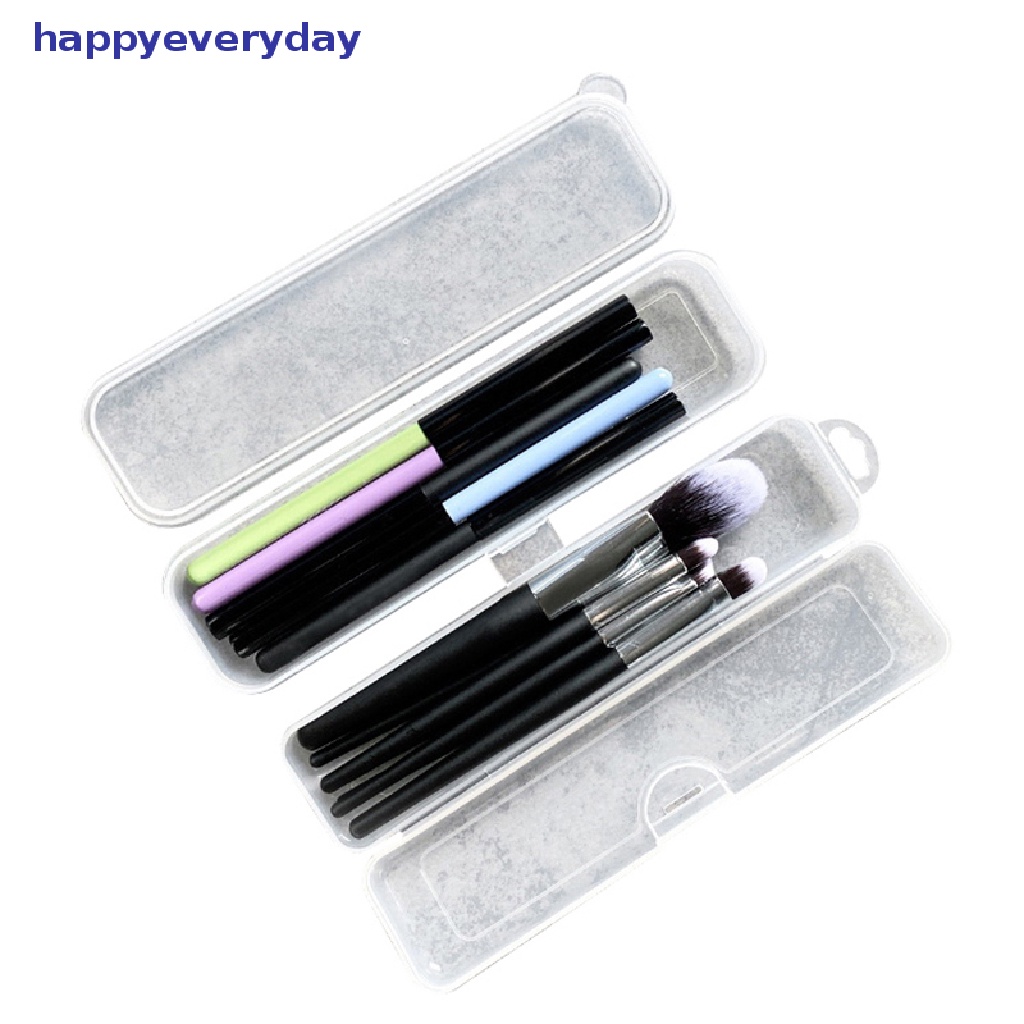 [happy] 1pc Kotak Penyimpanan Transparan Plastik Persegi Panjang Kuku Berlian Imitasi Brush Case [ID]
