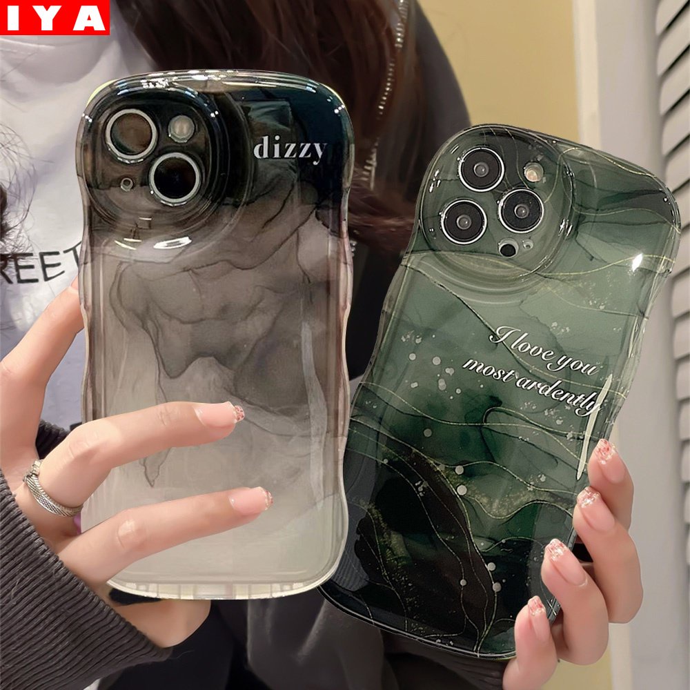 IPHONE Tinta Dan Wash Case Untuk Iphone14 14 Pro MAX IPhone13 Pro MAX 11PRO 11PRO Max12 12Pro MAX XR XS MAX 6 6S 7 8 Plus SE 2020 Fashion Wave Edge TPU Phone Cover